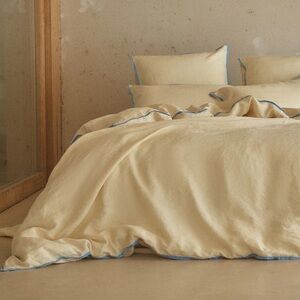 NWT Hommey King Linen Duvet Cover - Butter
